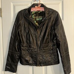 Big Chill Vintage Moto Jacket – Buckles, Studs & Bronze Detail (S)